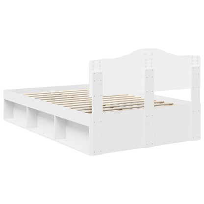 Bedframe met hoofdeinde Wit 120 x 190 cm Massief grenenhout