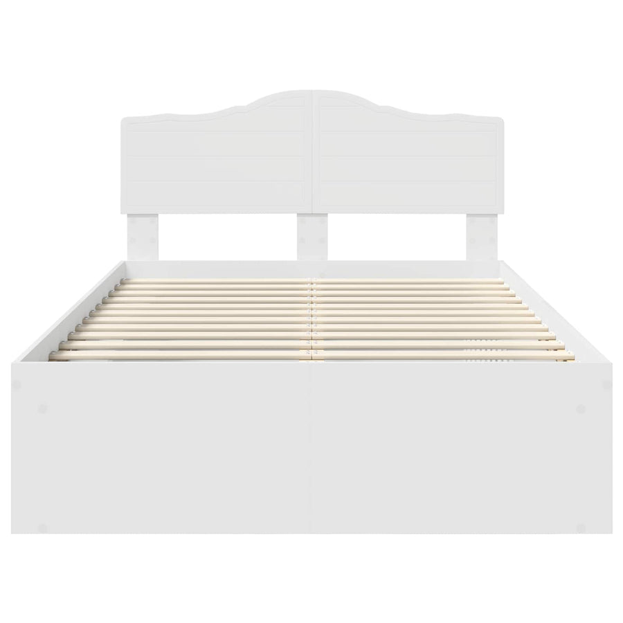 Bedframe met hoofdeinde Wit 120 x 190 cm Massief grenenhout