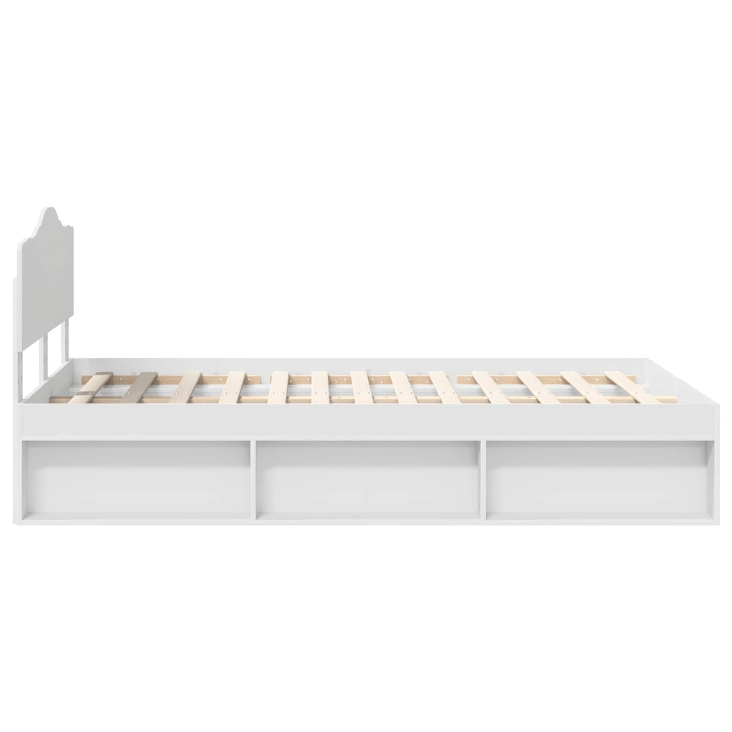 Bedframe met hoofdeinde Wit 120 x 190 cm Massief grenenhout