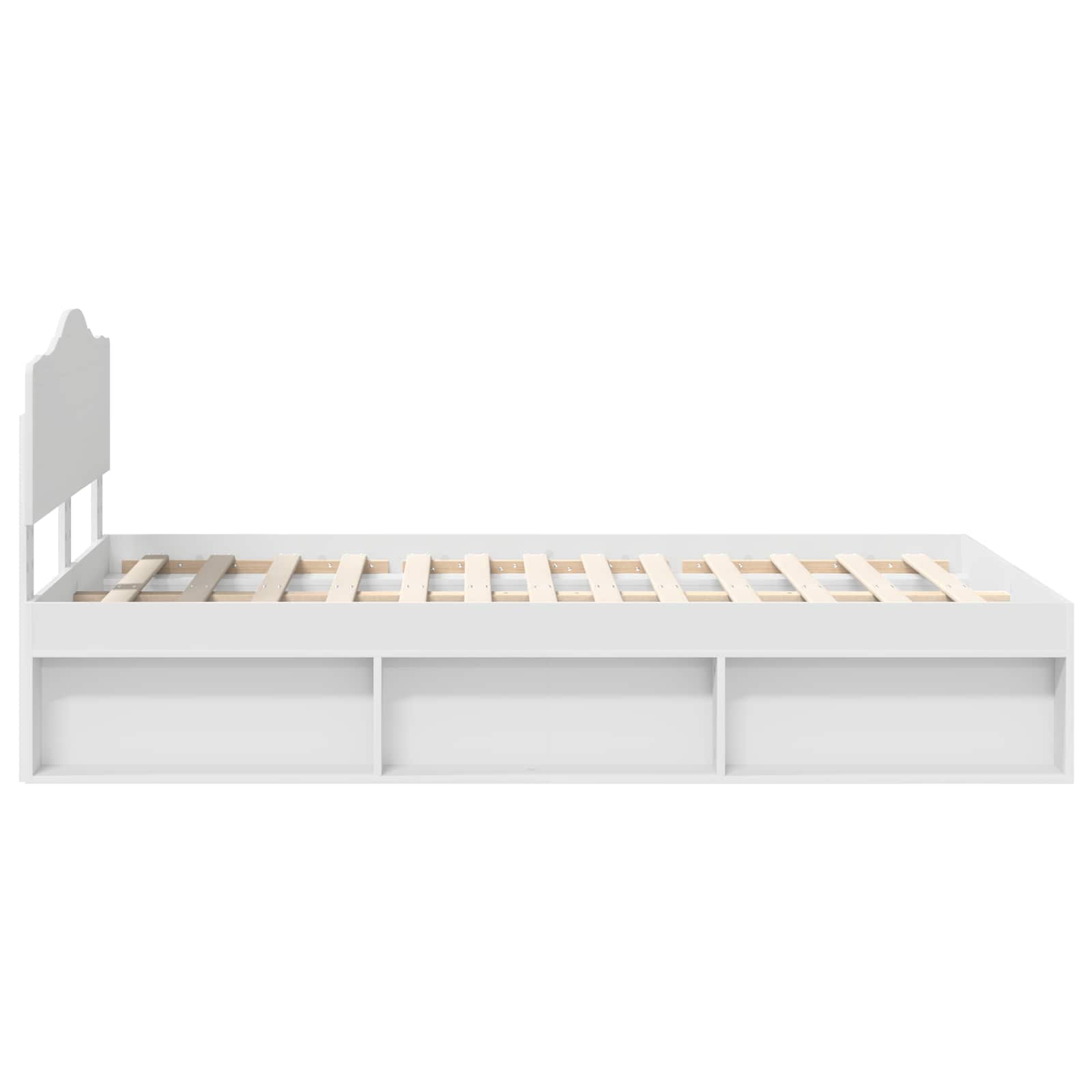 Bedframe met hoofdeinde Wit 120 x 190 cm Massief grenenhout