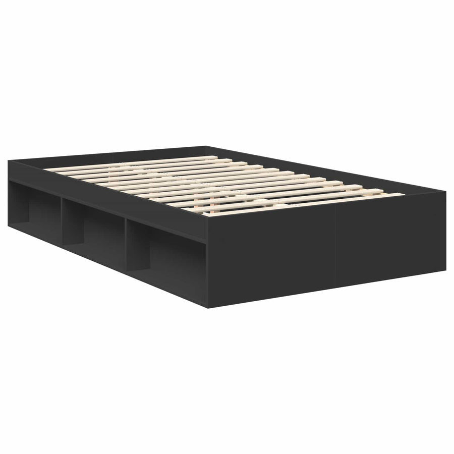 Bedframe met hoofdeinde Zwart 120 x 190 cm Massief grenenhout