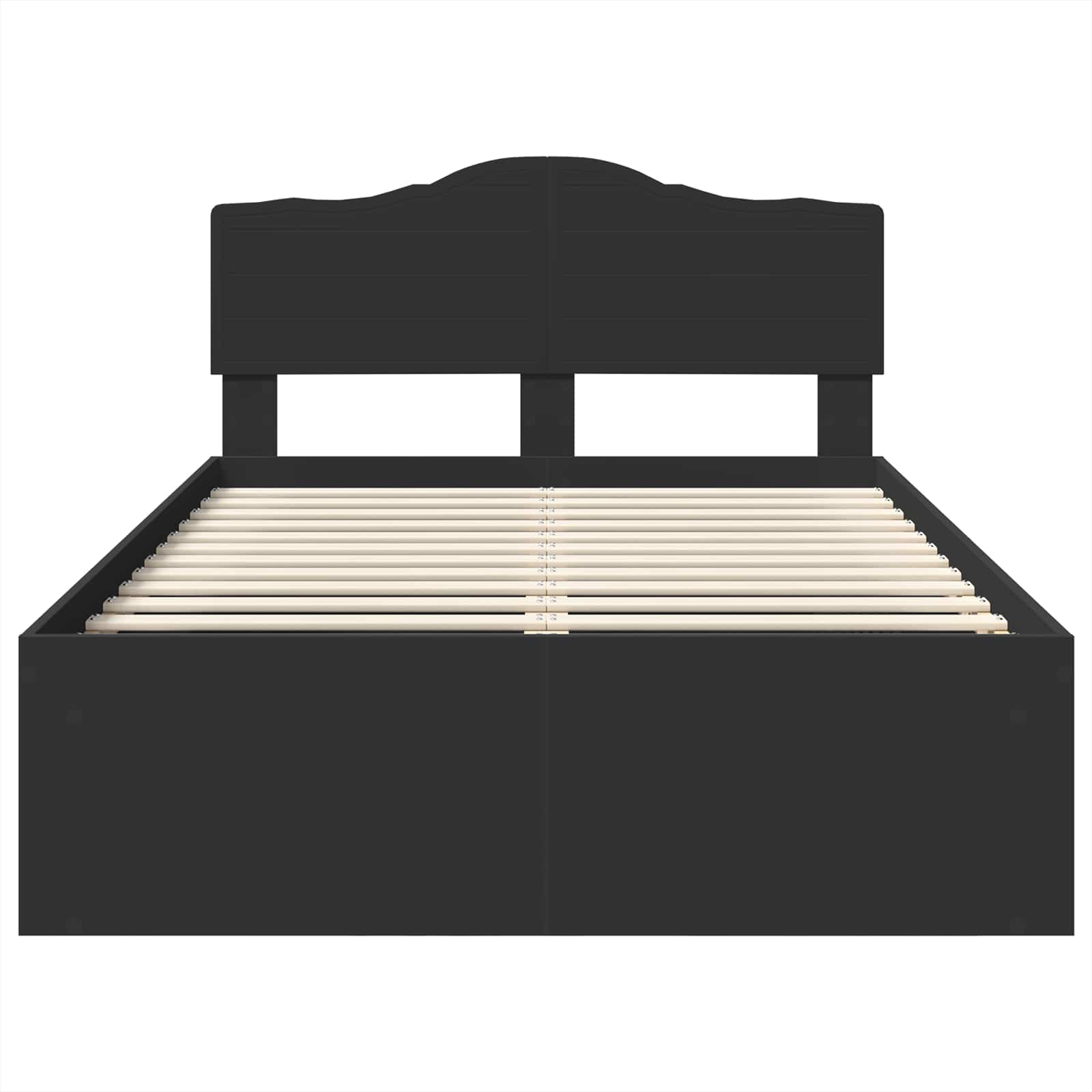 Bedframe met hoofdeinde Zwart 120 x 190 cm Massief grenenhout