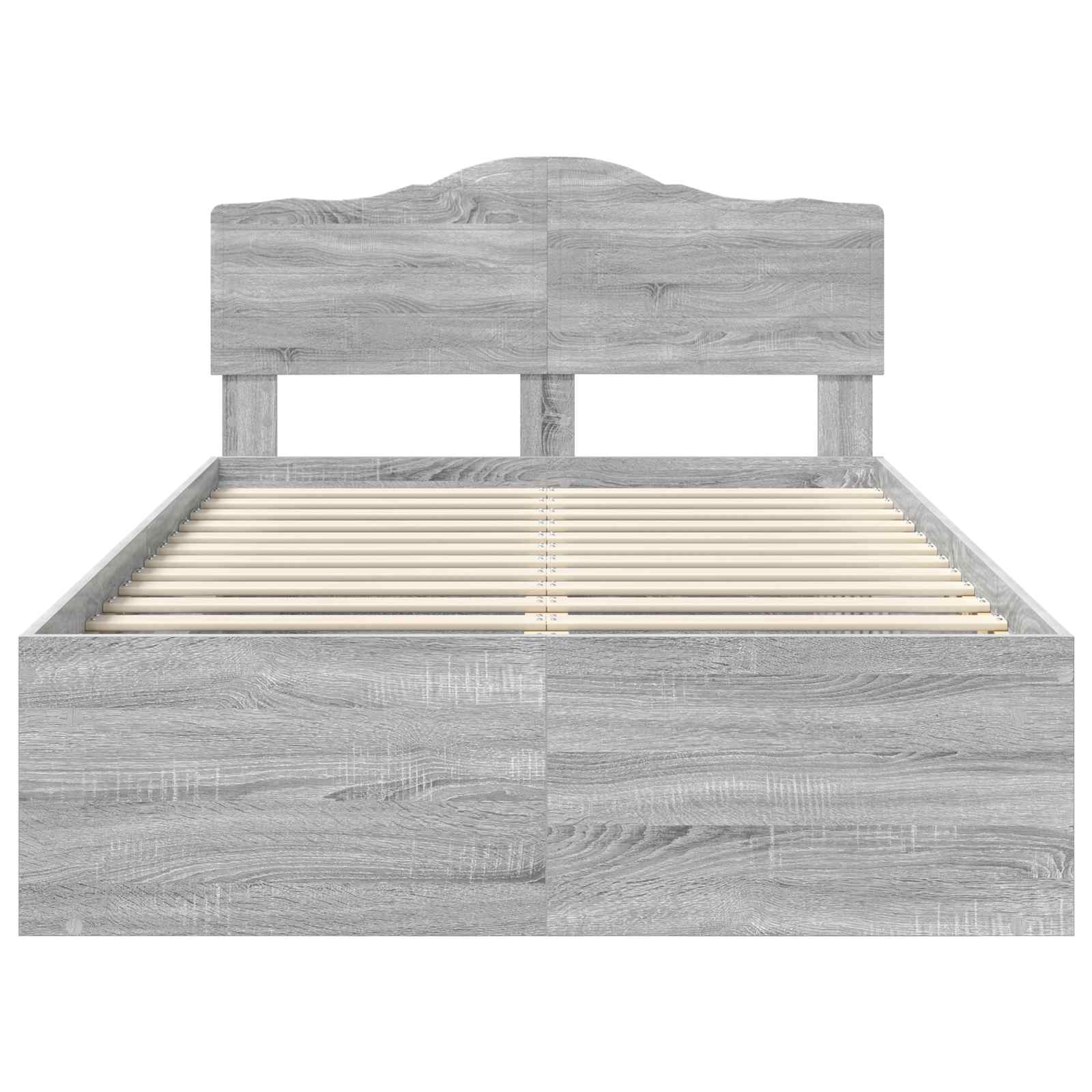 Bedframe Grijs Sonoma 120 x 190 cm Massief grenenhout