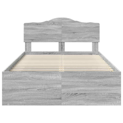 Bedframe Grijs Sonoma 120 x 190 cm Massief grenenhout