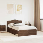 Bedframe 120x190 cm massief grenenhout bruin eiken