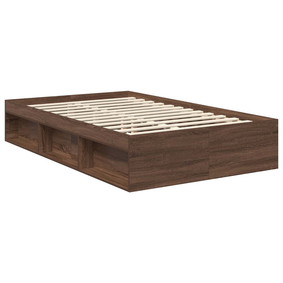 Bedframe Bruin Eiken 120 x 190 cm Massief grenenhout