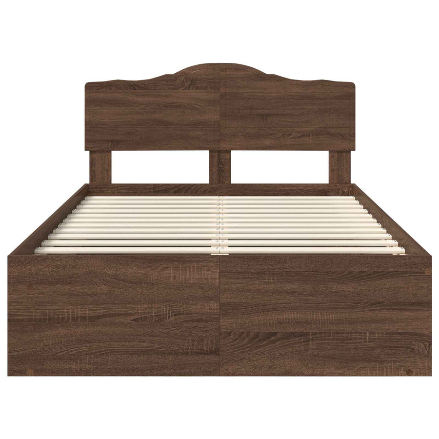 Bedframe Bruin Eiken 120 x 190 cm Massief grenenhout