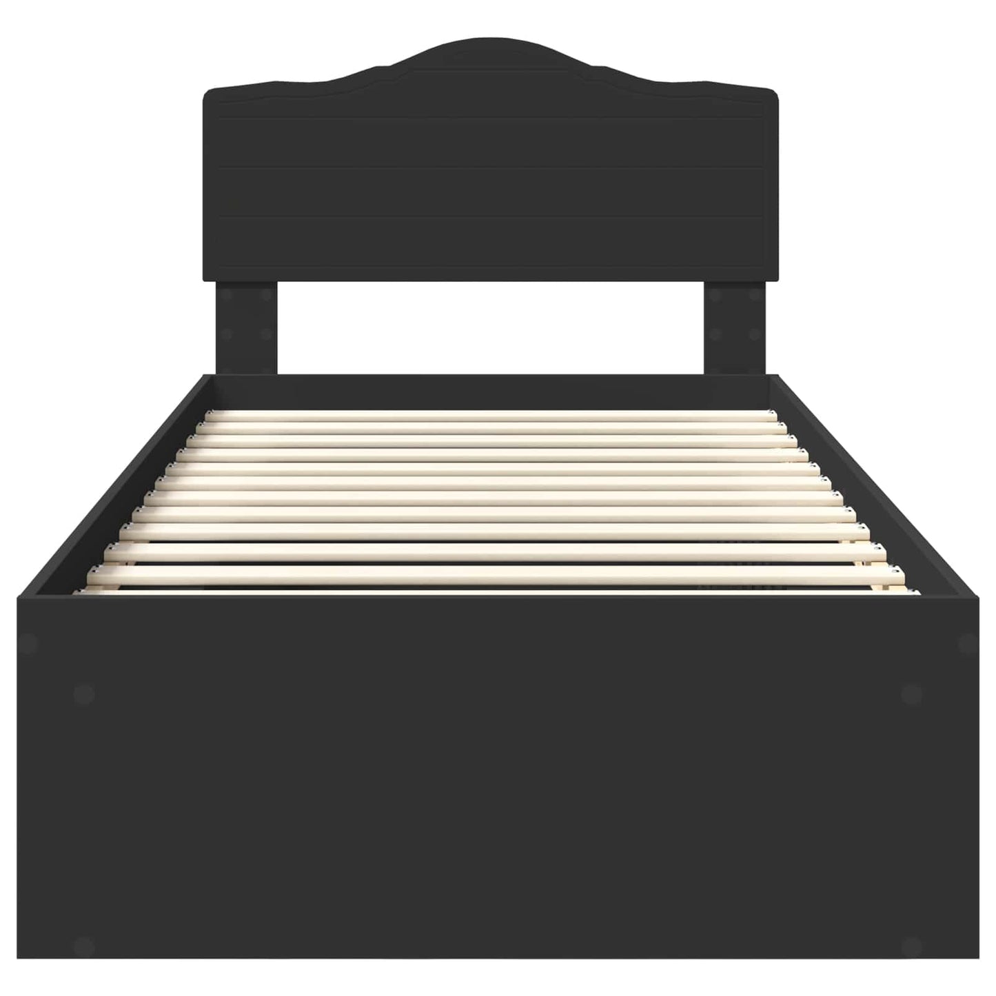 Bedframe met hoofdeinde Zwart 100 x 200 cm Massief grenenhout