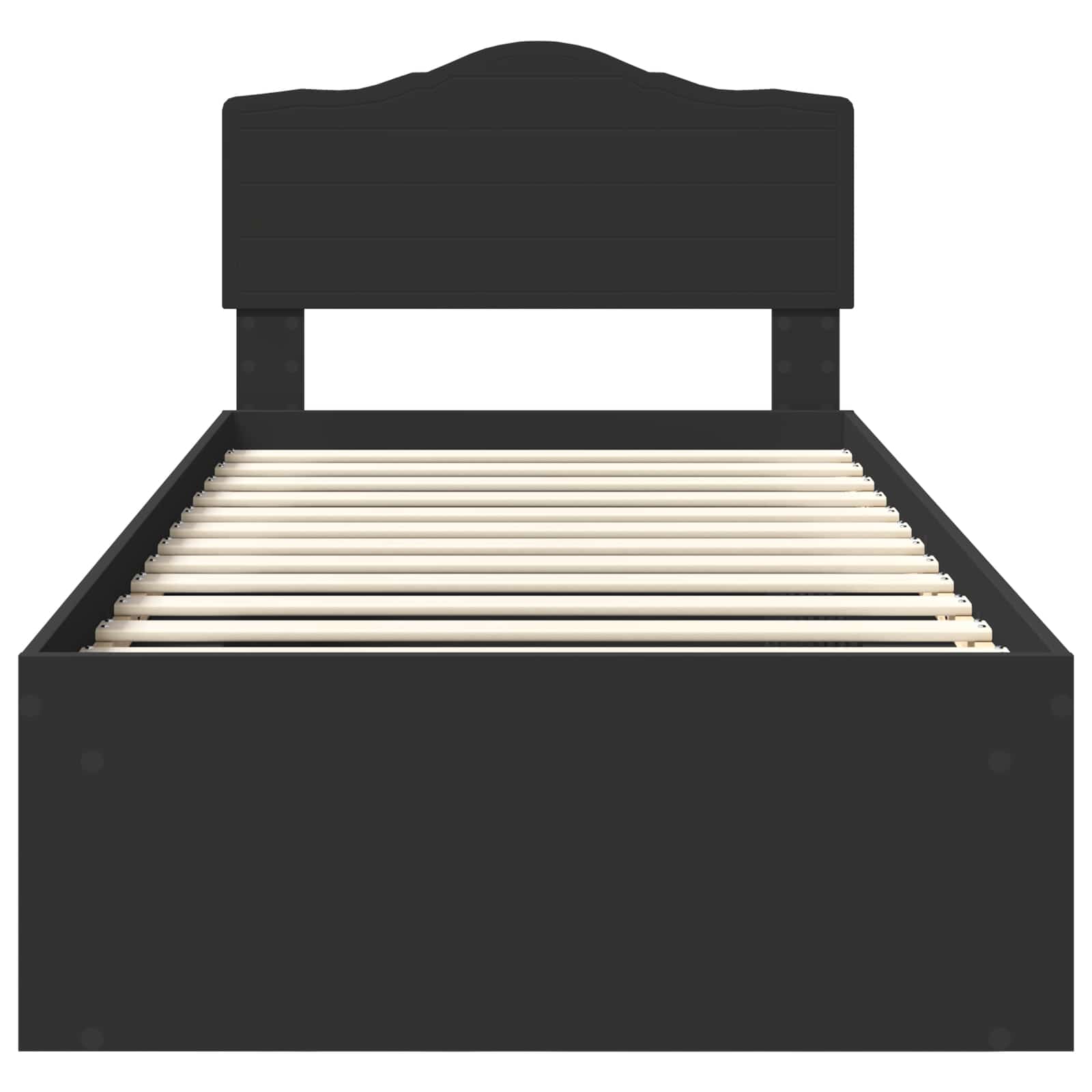 Bedframe met hoofdeinde Zwart 100 x 200 cm Massief grenenhout