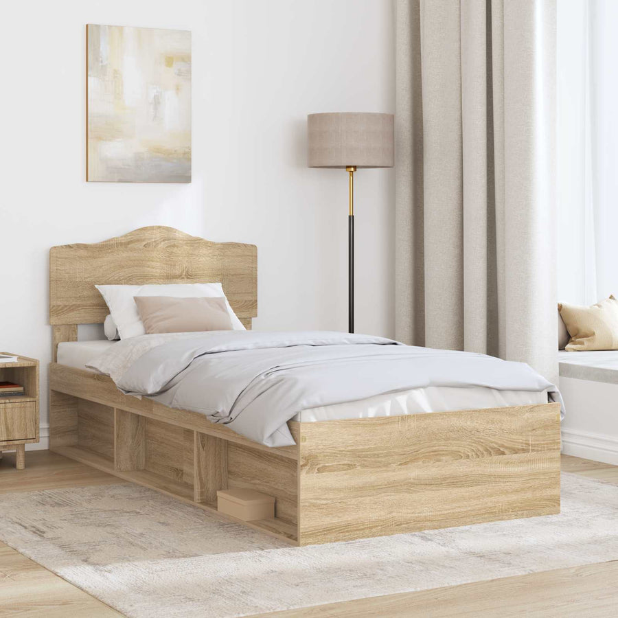 Bedframe met hoofdeinde Sonoma 100 x 200 cm Massief grenenhout