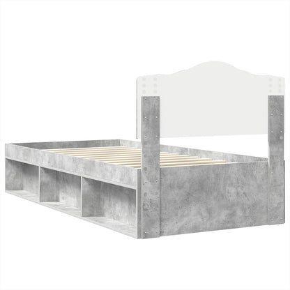 Bedframe Concerte Grijs 100 x 200 cm Massief grenenhout