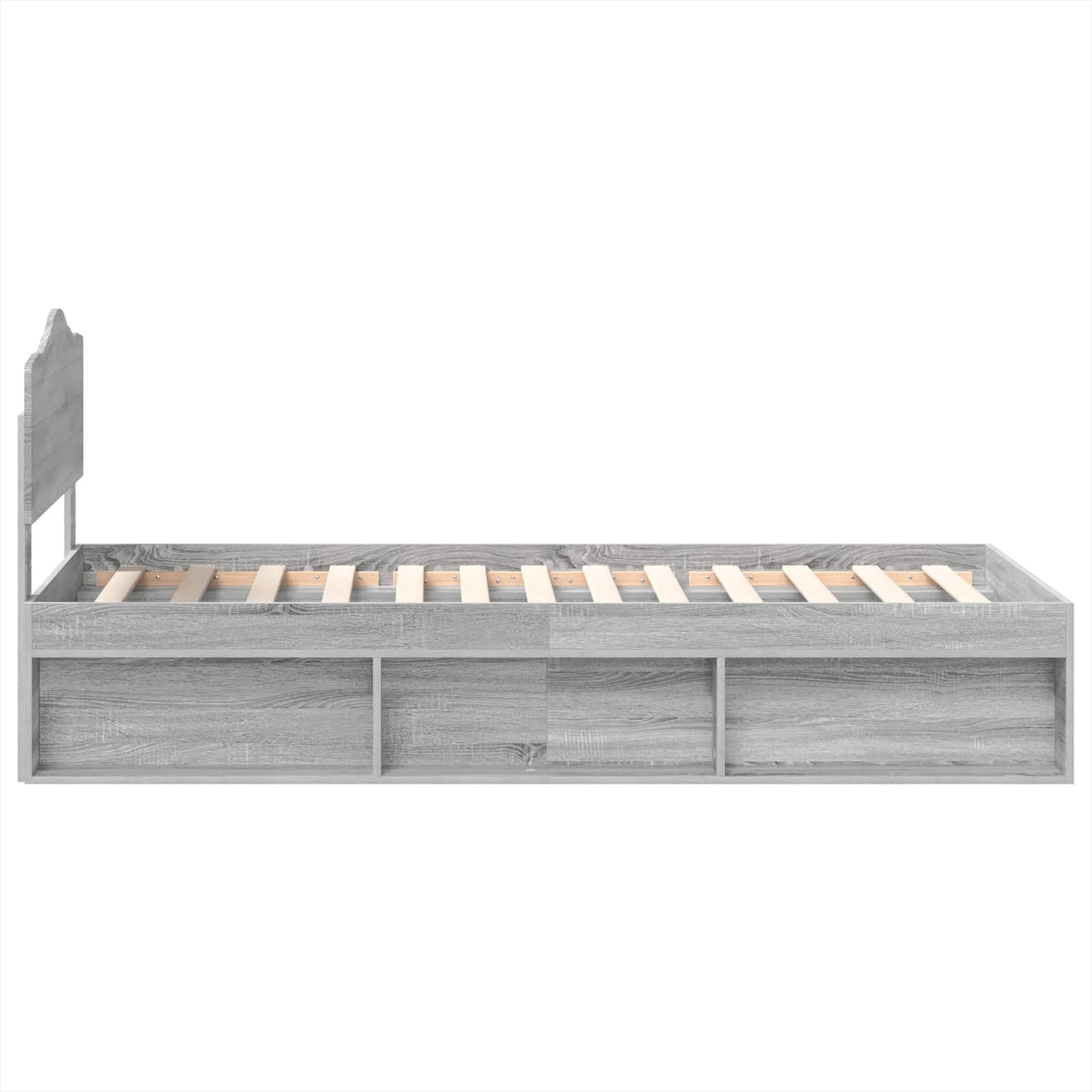 Bedframe Massief Grenenhout Grijs Sonoma 100 x 200 cm