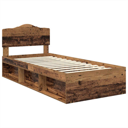 Bedframe met hoofdeinde Oudhout 100 x 200 cm Massief grenenhout