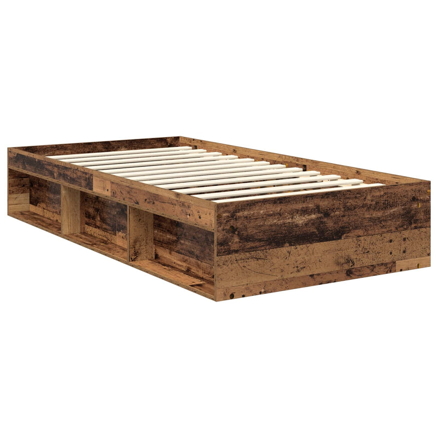 Bedframe met hoofdeinde Oudhout 100 x 200 cm Massief grenenhout