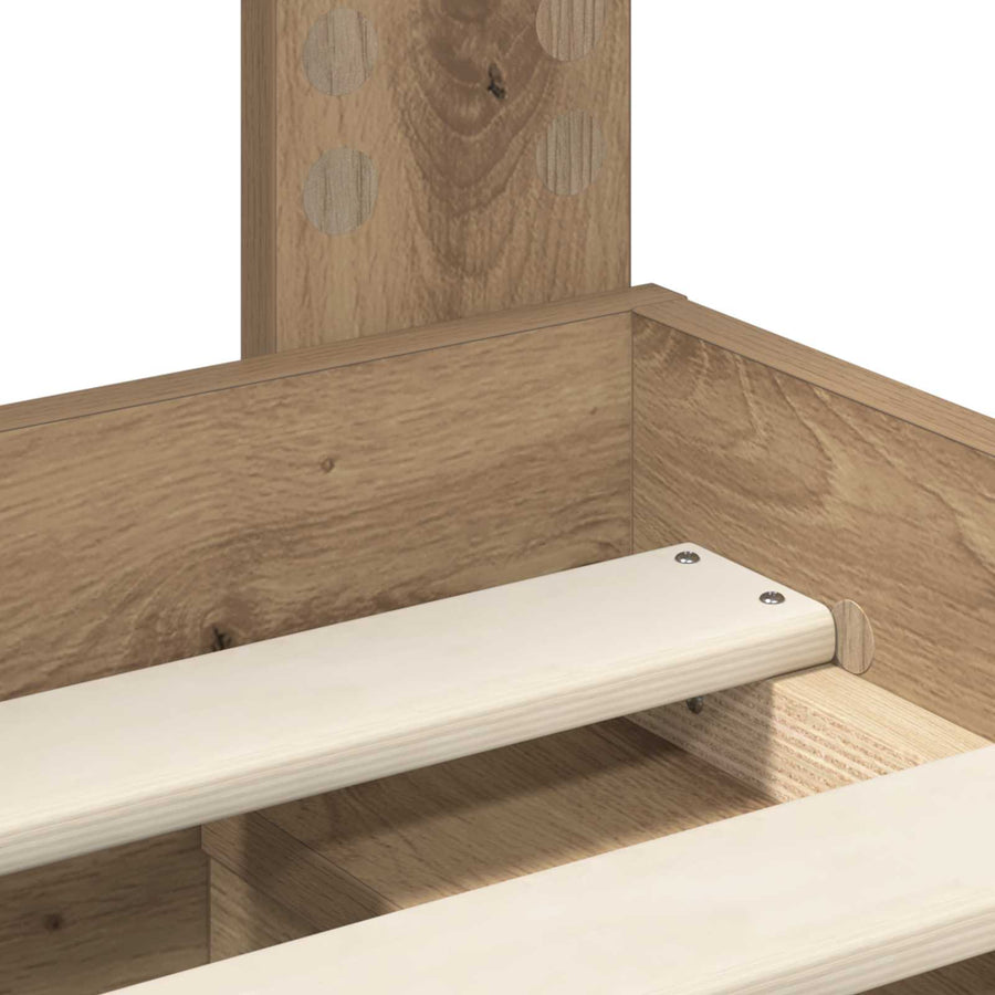 Bedframe Ambachtelijk Eiken Massief Grenenhout Artisanaal Eikenkleurig 100 x 200 cm