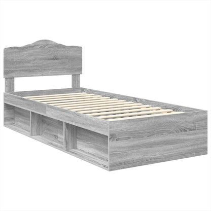 Bedframe Grijs Sonoma 90 x 200 cm Massief grenenhout