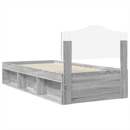 Bedframe Grijs Sonoma 90 x 200 cm Massief grenenhout