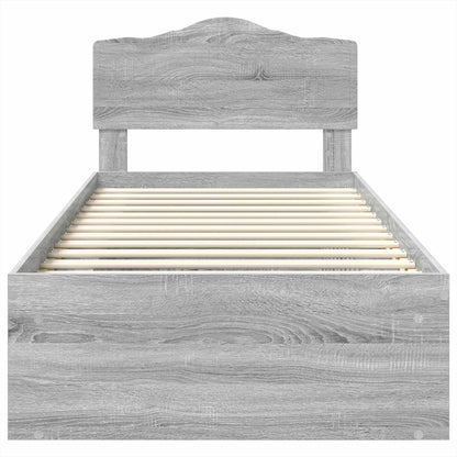 Bedframe Grijs Sonoma 90 x 200 cm Massief grenenhout