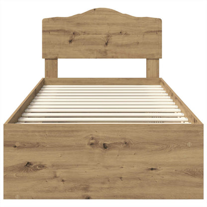 Bedframe Ambachtelijk eiken 90 x 200 cm Massief grenenhout