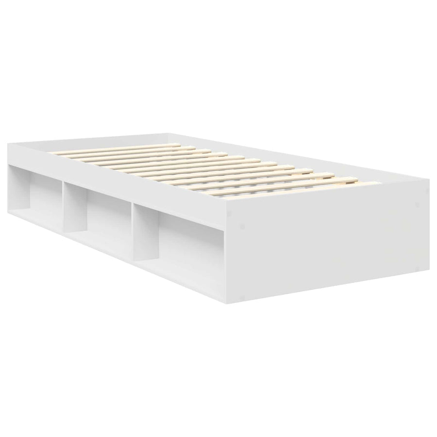 Bedframe met hoofdeinde Wit 90 x 190 cm Massief grenenhout
