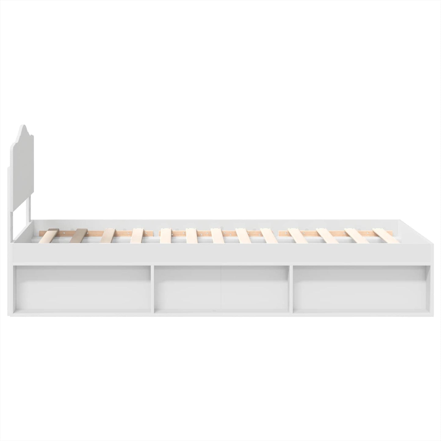 Bedframe met hoofdeinde Wit 90 x 190 cm Massief grenenhout
