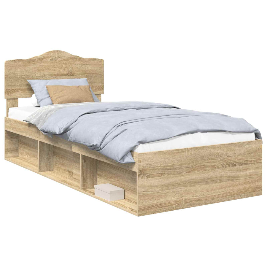 Bedframe met hoofdeinde Sonoma 90 x 190 cm Massief grenenhout