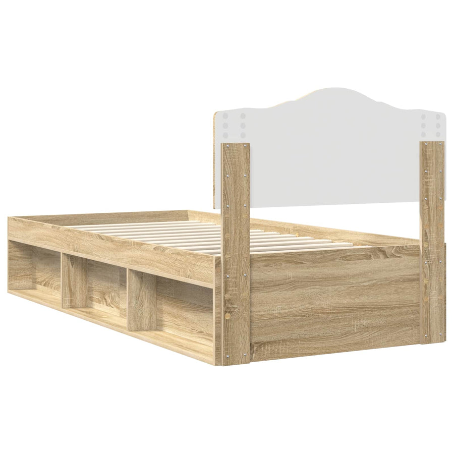 Bedframe met hoofdeinde Sonoma 90 x 190 cm Massief grenenhout