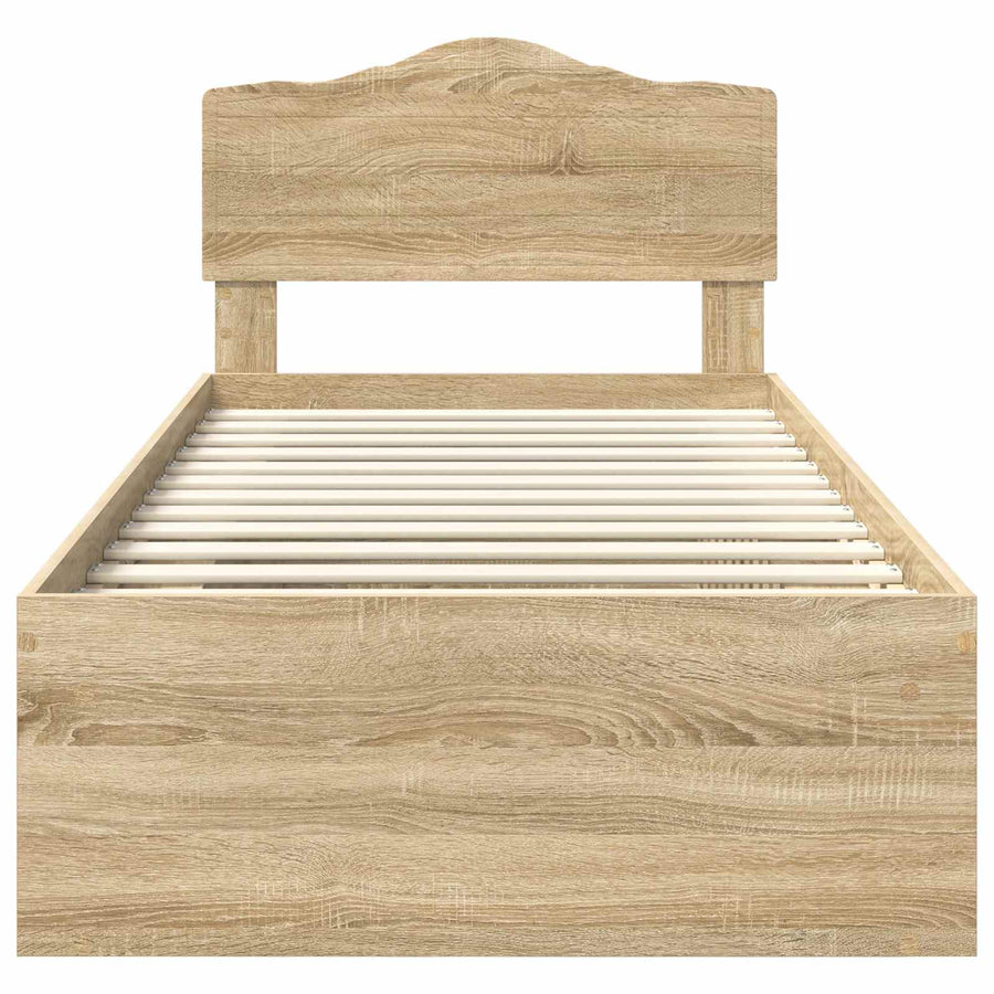 Bedframe met hoofdeinde Sonoma 90 x 190 cm Massief grenenhout