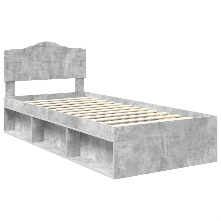 Bedframe Concerte Grijs 90 x 190 cm Massief grenenhout