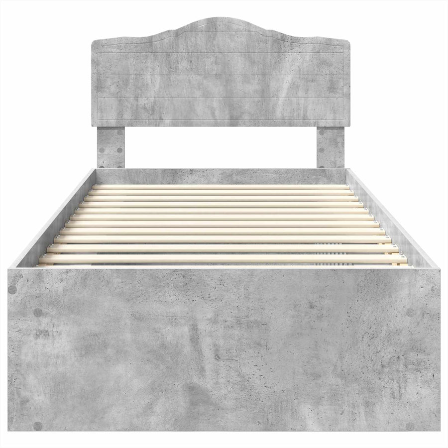 Bedframe Concerte Grijs 90 x 190 cm Massief grenenhout