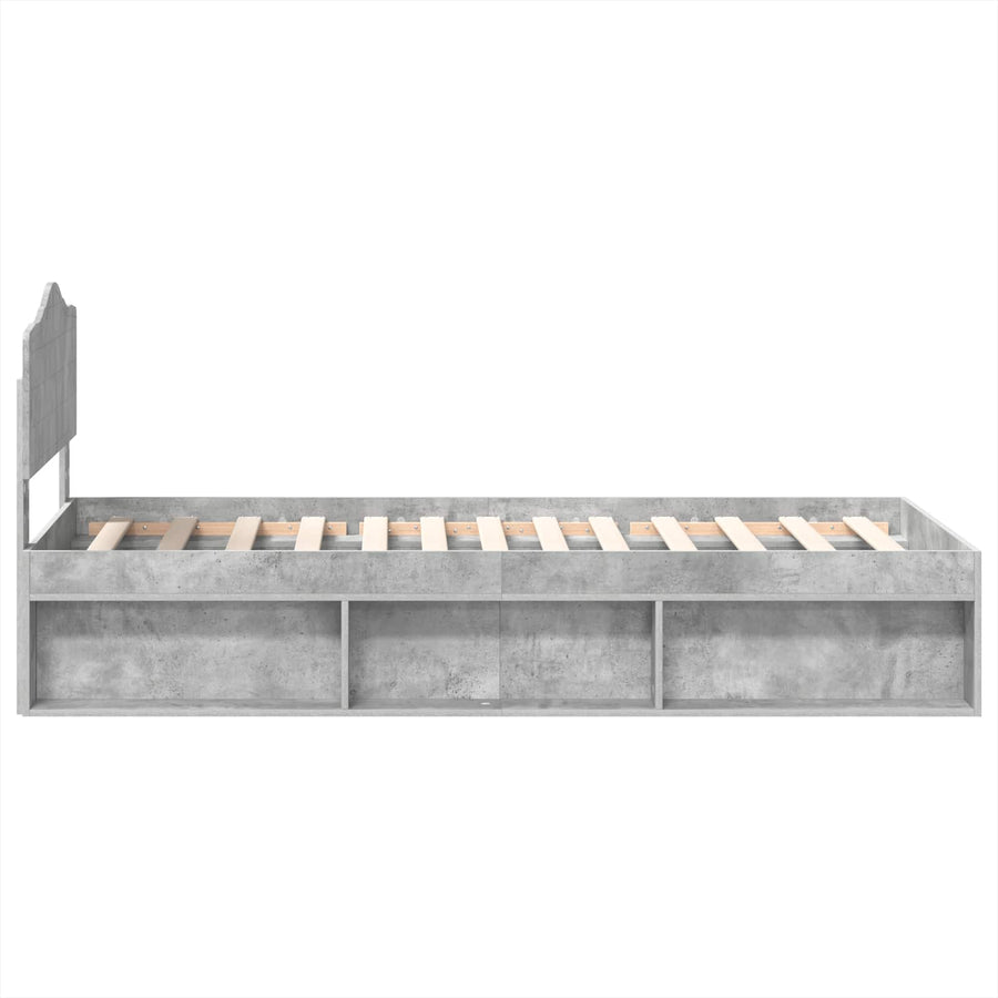 Bedframe Concerte Grijs 90 x 190 cm Massief grenenhout