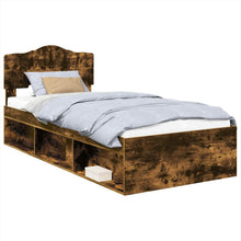 Bedframe Gerookt eiken 90 x 190 cm Massief grenenhout