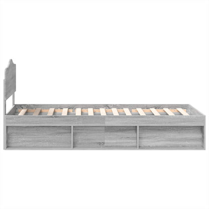 Bedframe Grijs Sonoma 90 x 190 cm Massief grenenhout