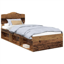Bedframe met hoofdeinde Oudhout 90 x 190 cm Massief grenenhout