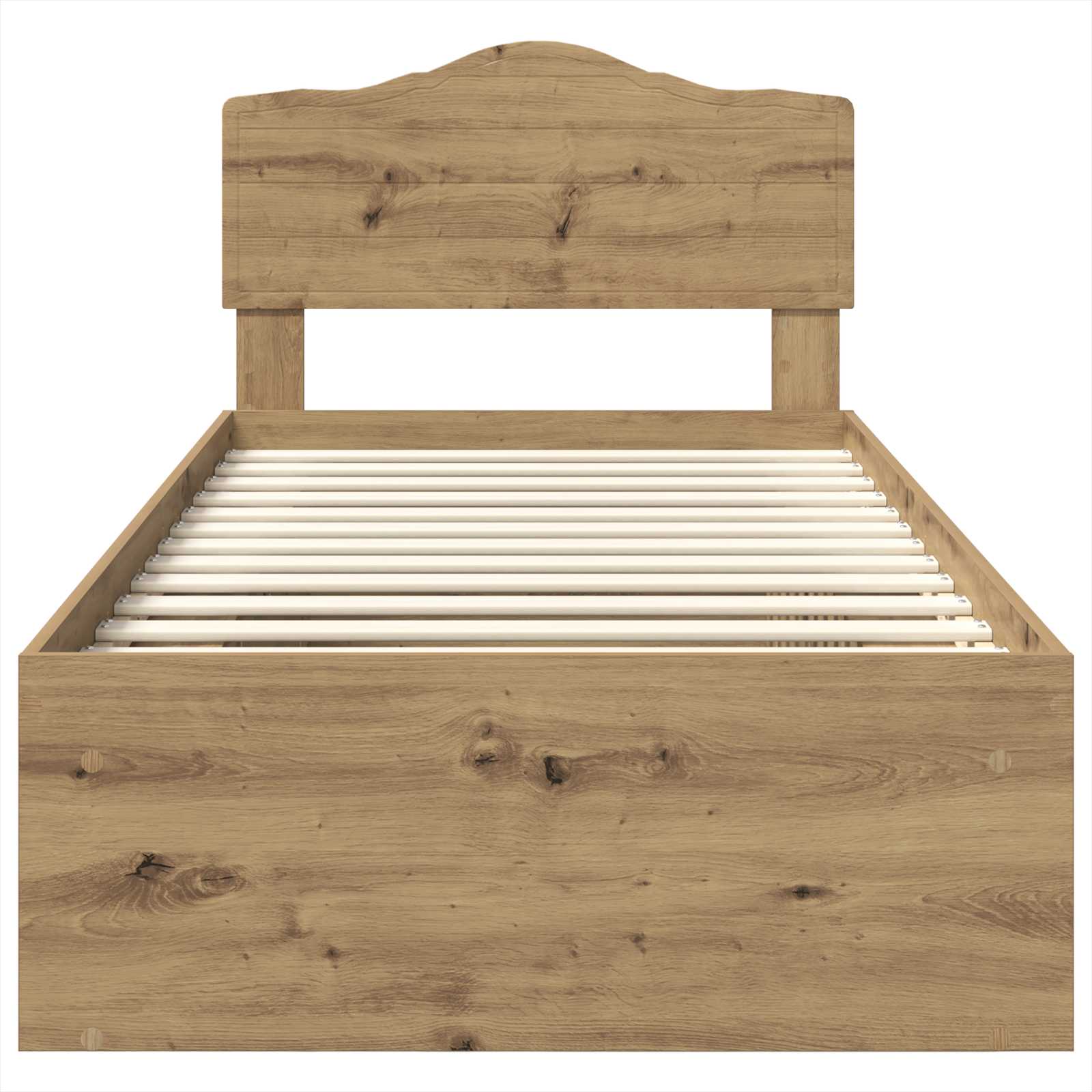 Bedframe Ambachtelijk eiken 90 x 190 cm Massief grenenhout