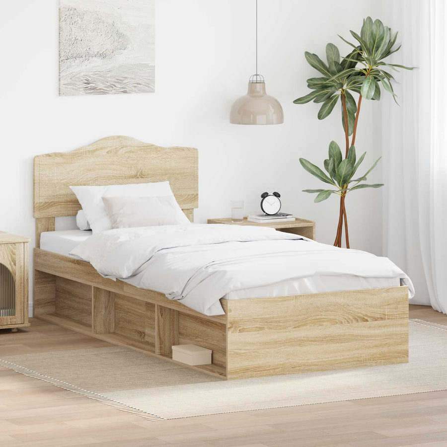 Bedframe Sonoma Eiken 75 x 190 cm Massief grenenhout