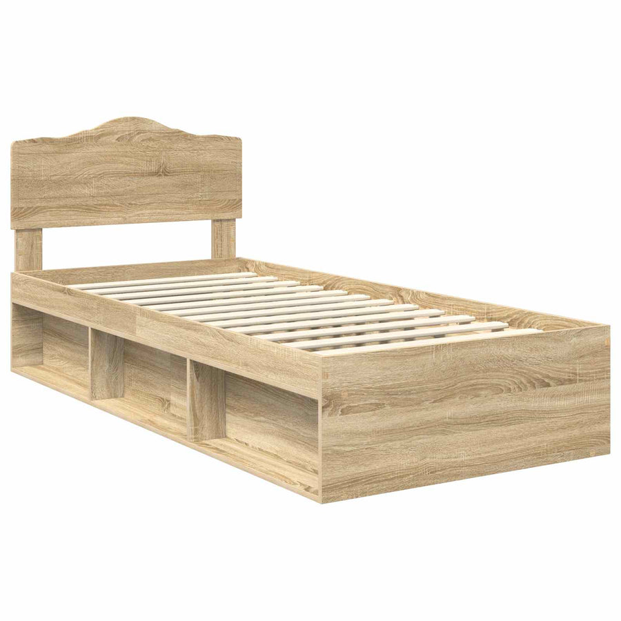 Bedframe Sonoma Eiken 75 x 190 cm Massief grenenhout