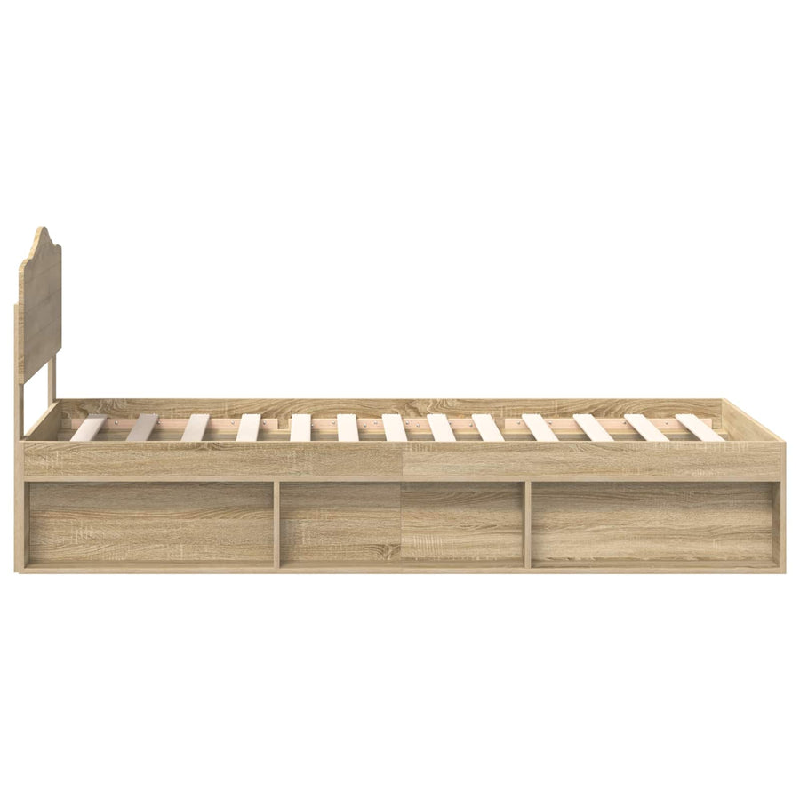 Bedframe Sonoma Eiken 75 x 190 cm Massief grenenhout