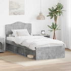 Bedframe 75x190 cm grijs massief grenenhout