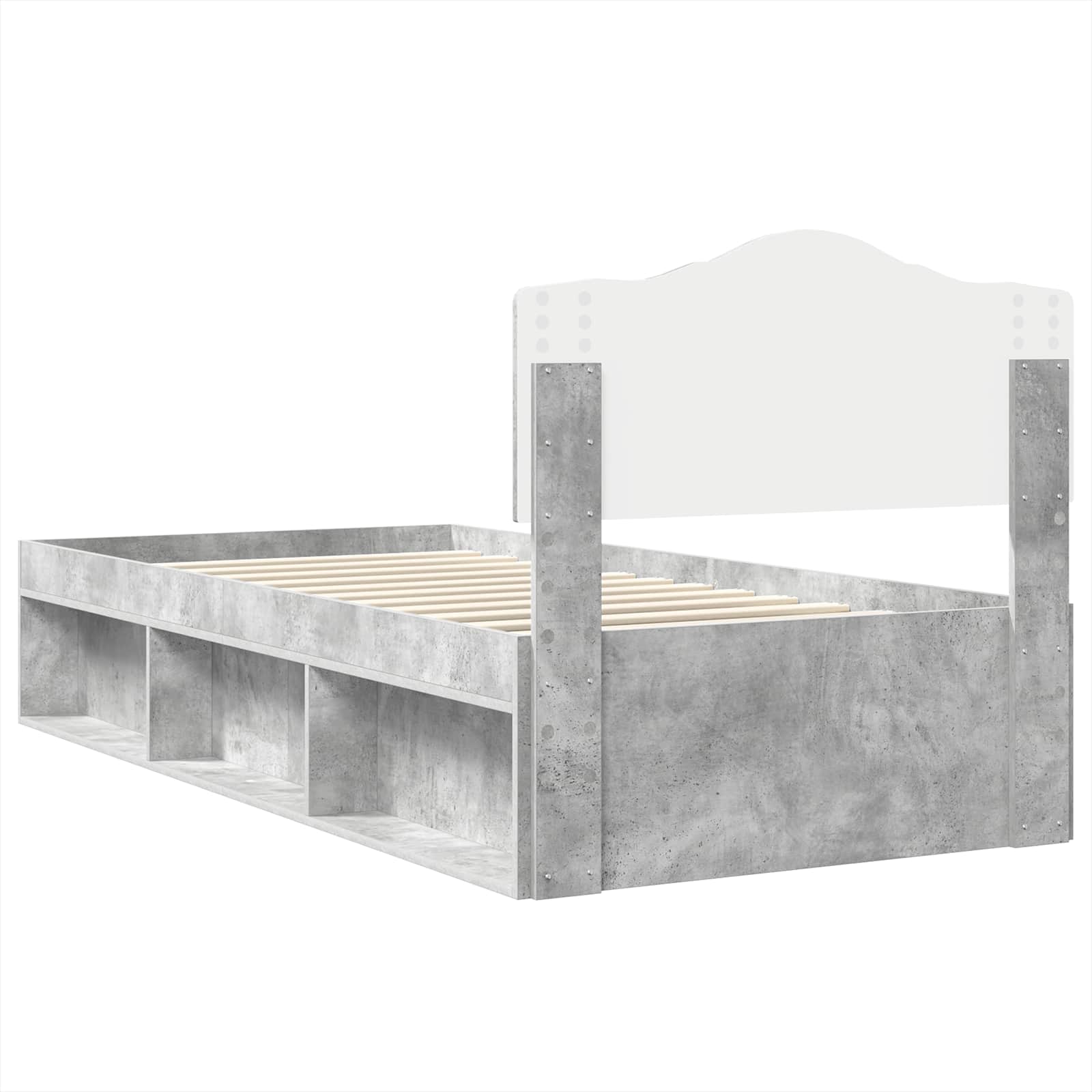 Bedframe Concerte Grijs 75 x 190 cm Massief grenenhout