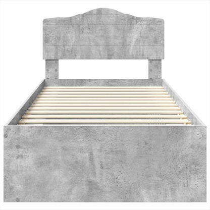 Bedframe Concerte Grijs 75 x 190 cm Massief grenenhout