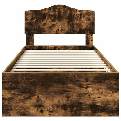 Bedframe Gerookt eiken 75 x 190 cm Massief grenenhout