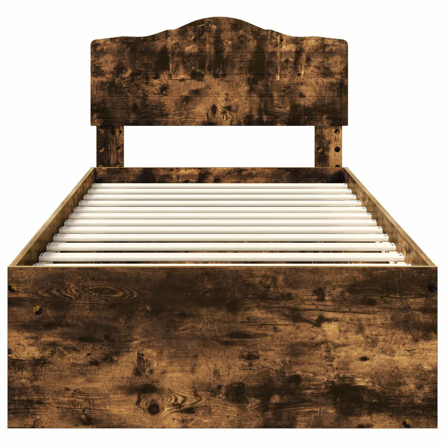 Bedframe Gerookt eiken 75 x 190 cm Massief grenenhout