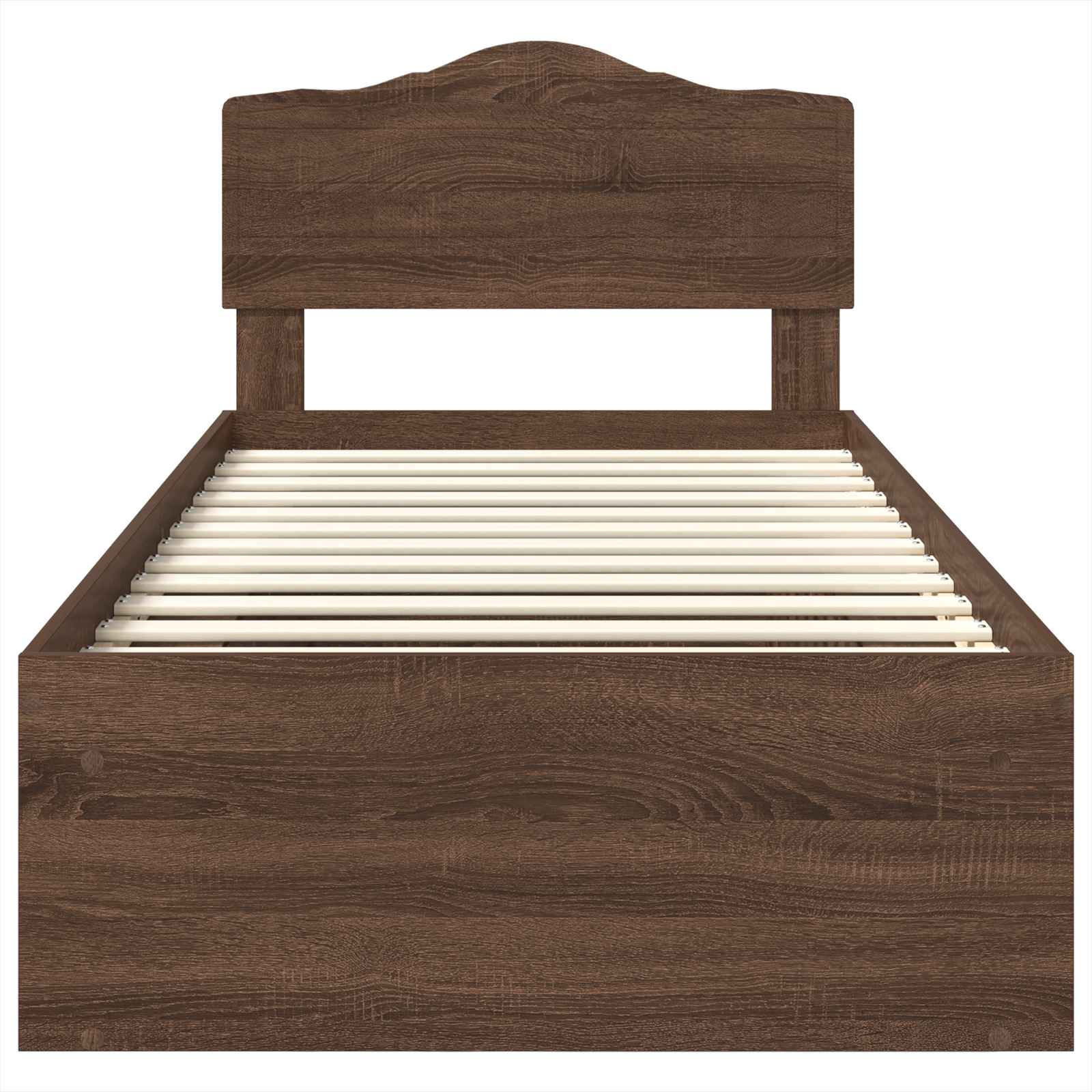 Bedframe Bruin Eiken Massief Grenenhout Bruin Eikenkleur 75 x 190 cm