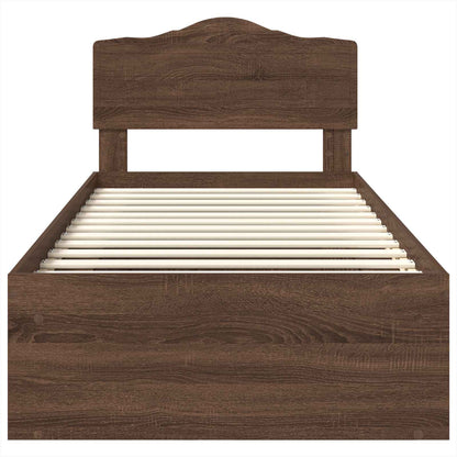 Bedframe Bruin Eiken Massief Grenenhout Bruin Eikenkleur 75 x 190 cm