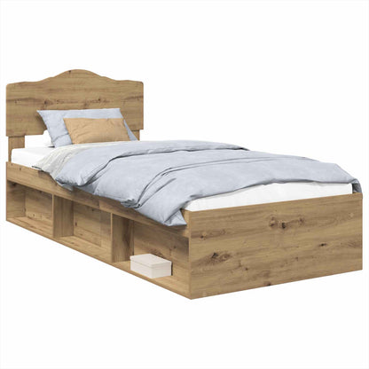 Bedframe Ambachtelijk eiken 75 x 190 cm Massief grenenhout