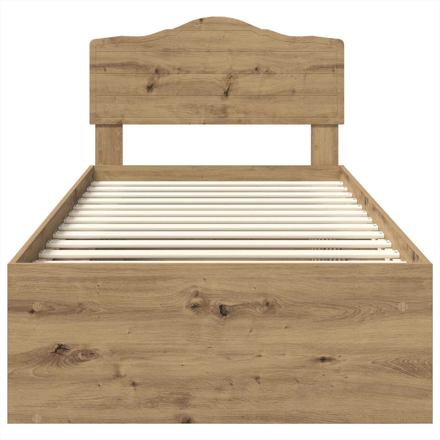 Bedframe Ambachtelijk eiken 75 x 190 cm Massief grenenhout