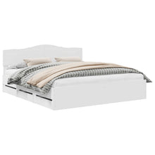 Bedframe met lade met opslag Wit 200 x 200 cm Ingenieurshout