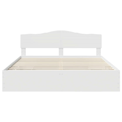 Bedframe met lade met opslag Wit 200 x 200 cm Ingenieurshout