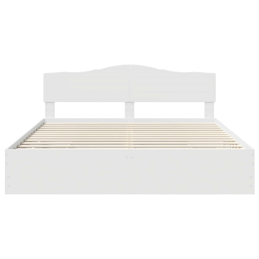Bedframe met lade met opslag Wit 200 x 200 cm Ingenieurshout